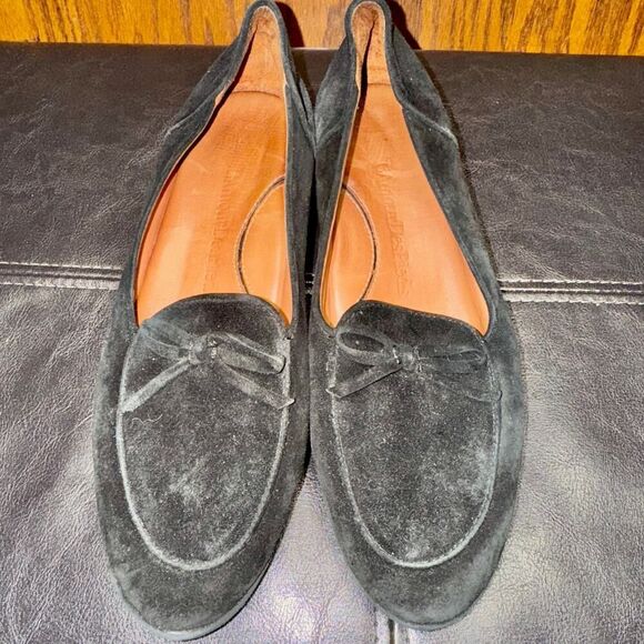 L'Amour Des Pieds Baley Black Suede Slip On Wedge Heel Loafers - Size 8M - Picture 4 of 9